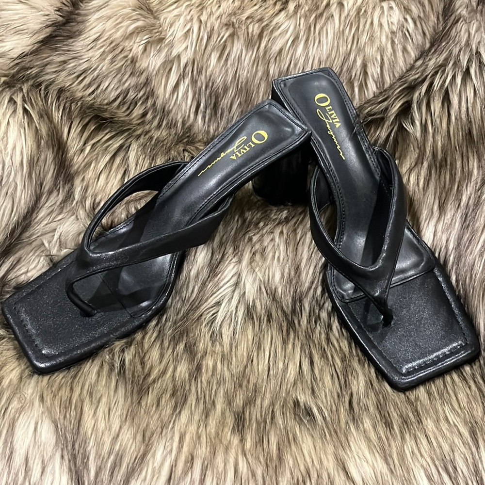 Black Open Toe Sandel Heel